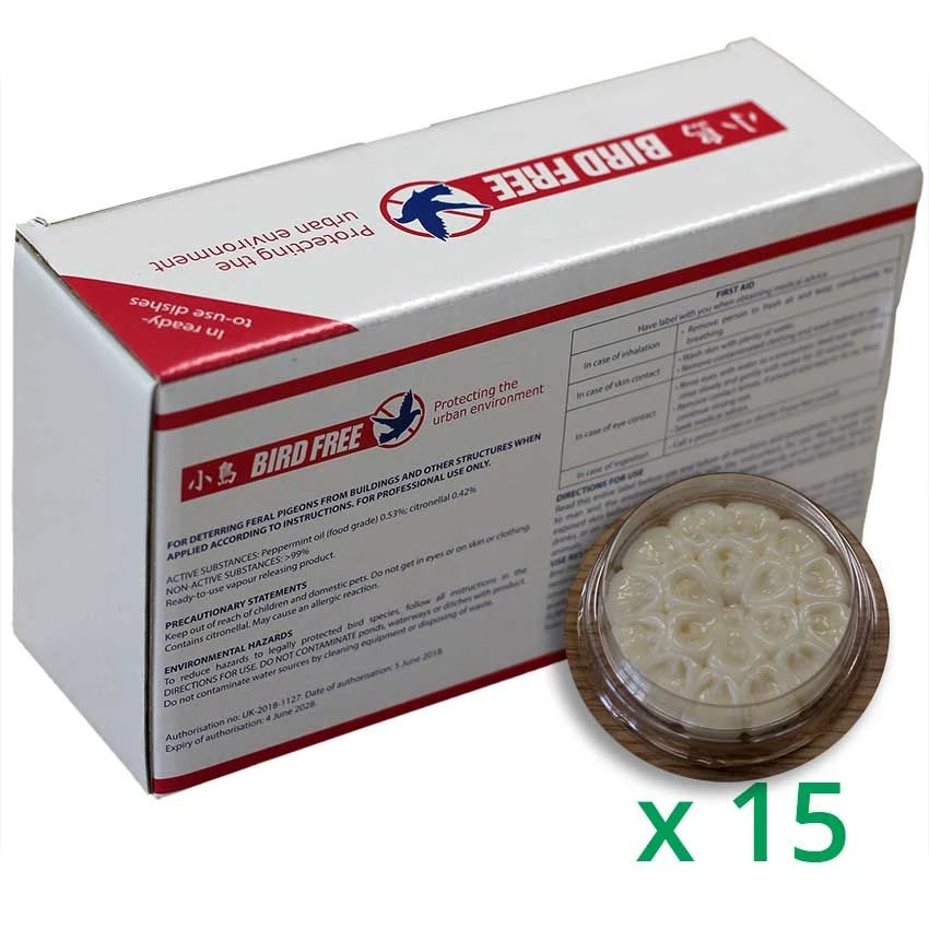 Bird Free - Immediate Bird Control Without Causing Harm - Pack Of 15 1 Bird Free - Immediate Bird Control Without Causing Harm - Pack Of 15